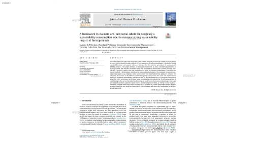A framework to evaluate eco- and social-labels for designing a sustainability consumption label to measure strong sustainability impact of firms/products